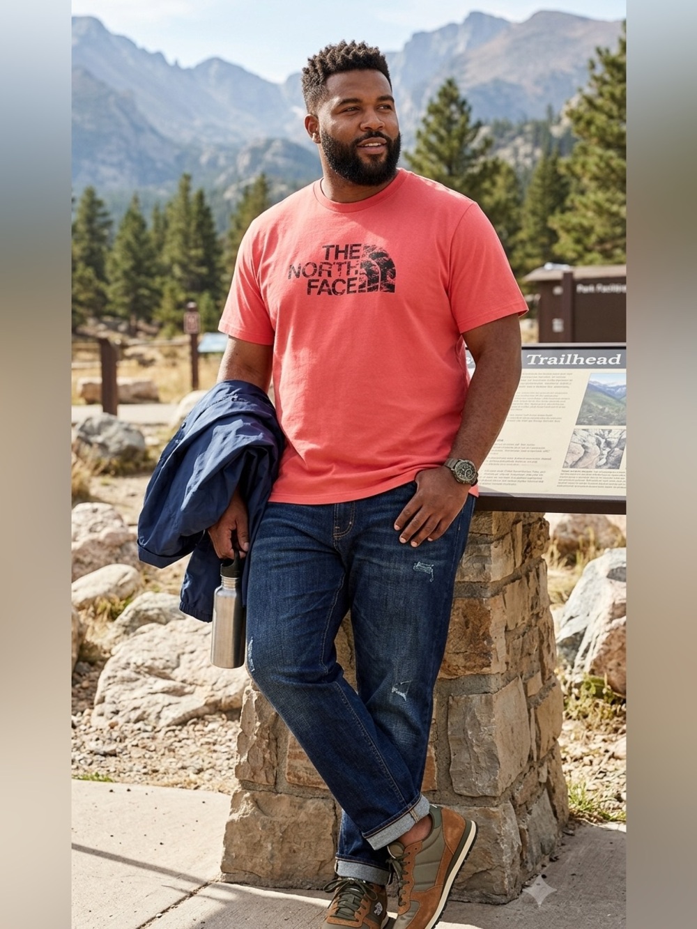 The North Face Coral Crewneck Tee with Black Logo XL